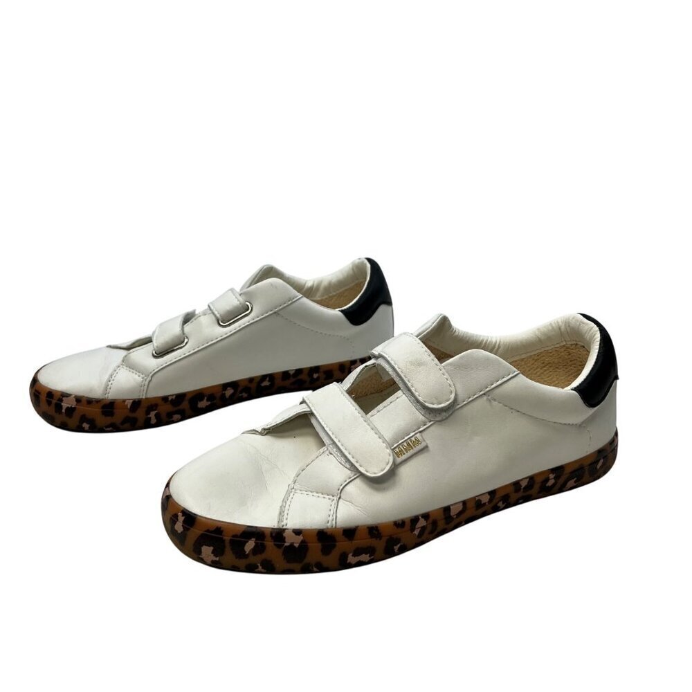 MMM Women’s Double Strap Faux Leather Fashion Sneakers Leopard Print Size 9.5